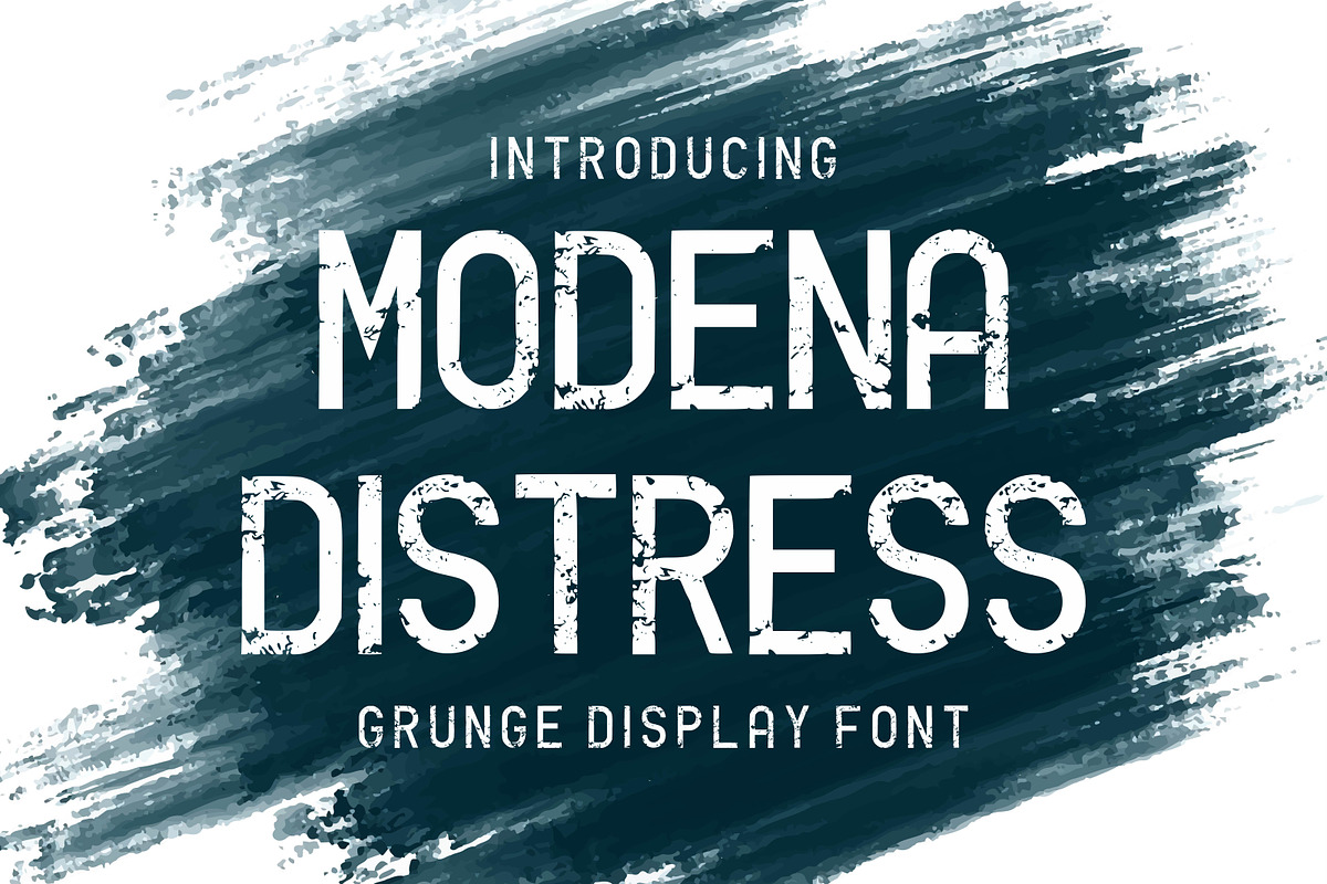 Modena Distress | Grunge Font, a Sans Serif Font by Limited.studio (Photo 1 of 6)