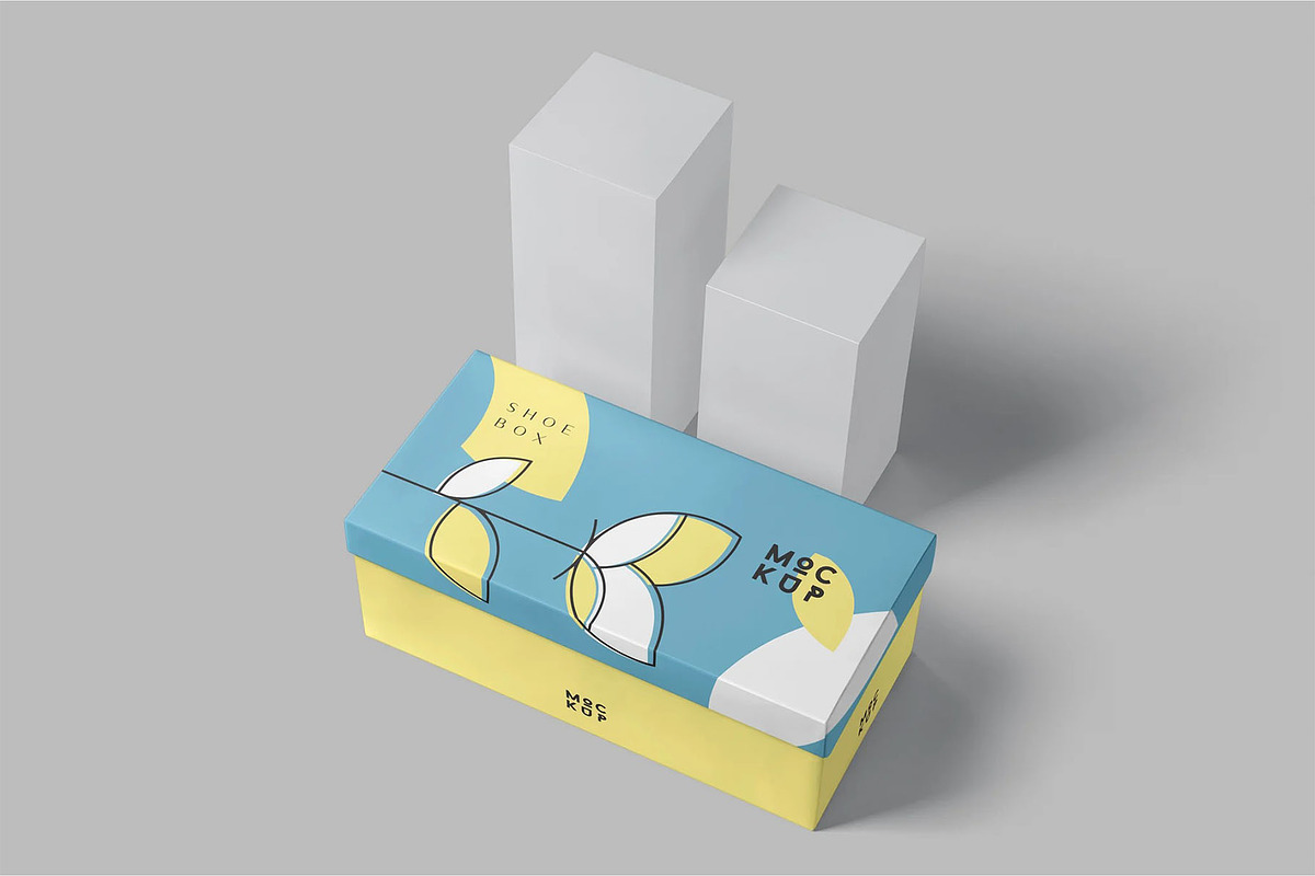 Wide Rectangular Shoes Box Mockup, a Packaging Mockup by megostudi0 (Photo 3 of 8)