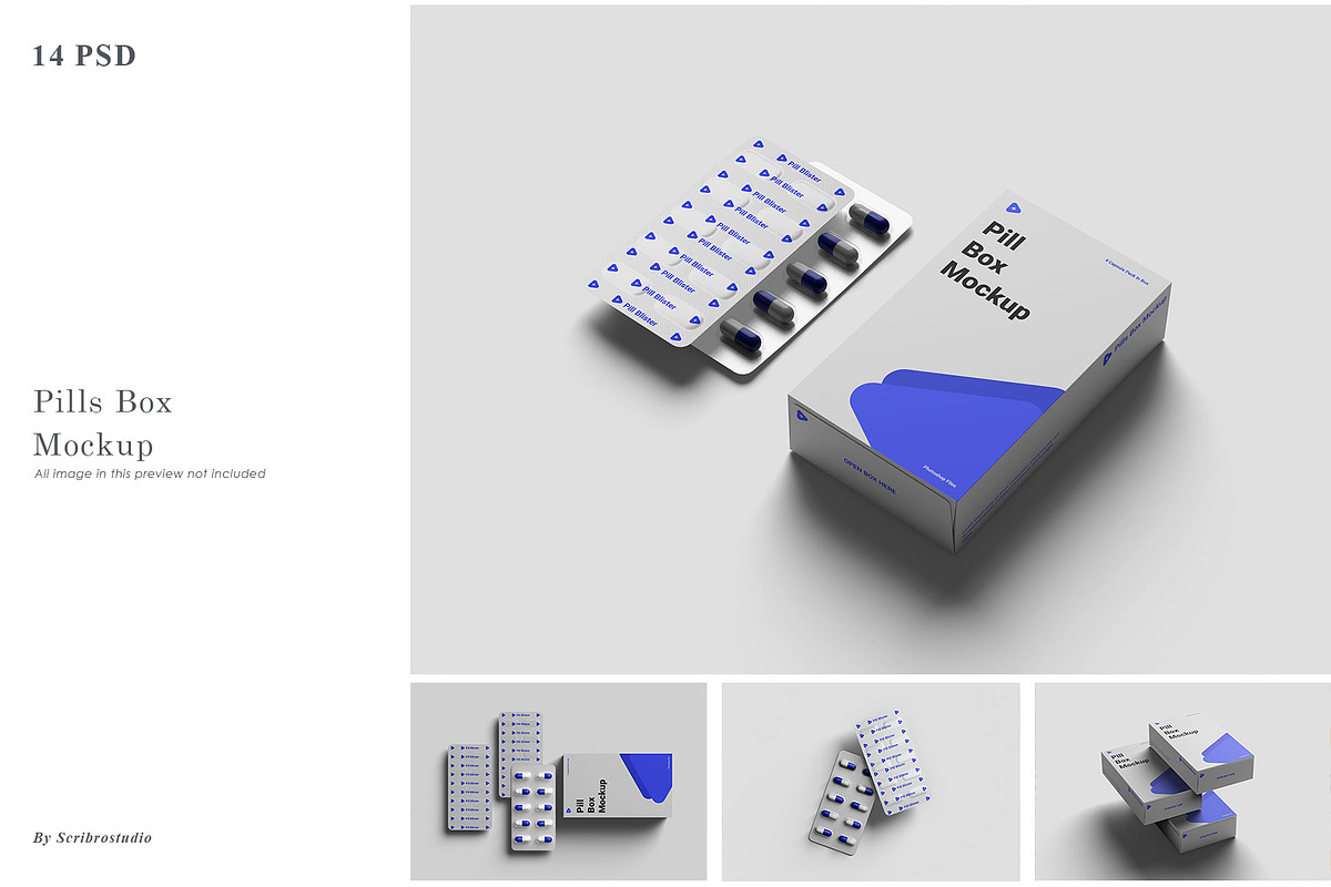 Pills Box Mockup, a Product Mockup by scribrostudio (Photo 1 of 15)