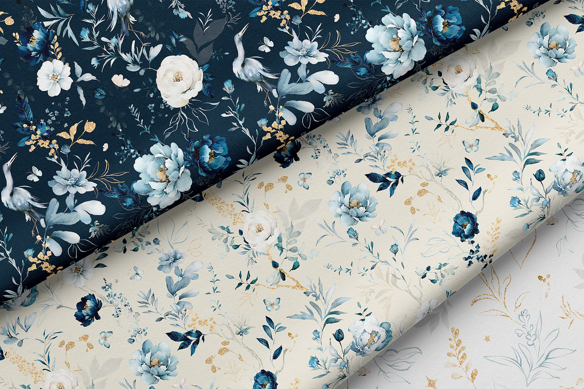 watercolor Blue flowers, Patterns, a Decorative Illustration by Lisima (Photo 9 of 14)