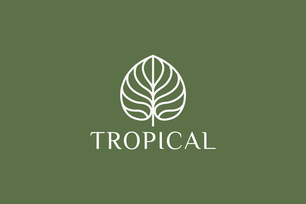 Elegant Linear Tropical Leaf Logo, a Branding & Logo Template by Signatoro (Photo 3 of 3)