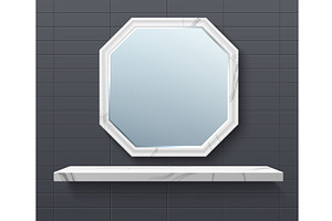 Bathroom interior with empty marble, an Object Illustration by Vectorbuum