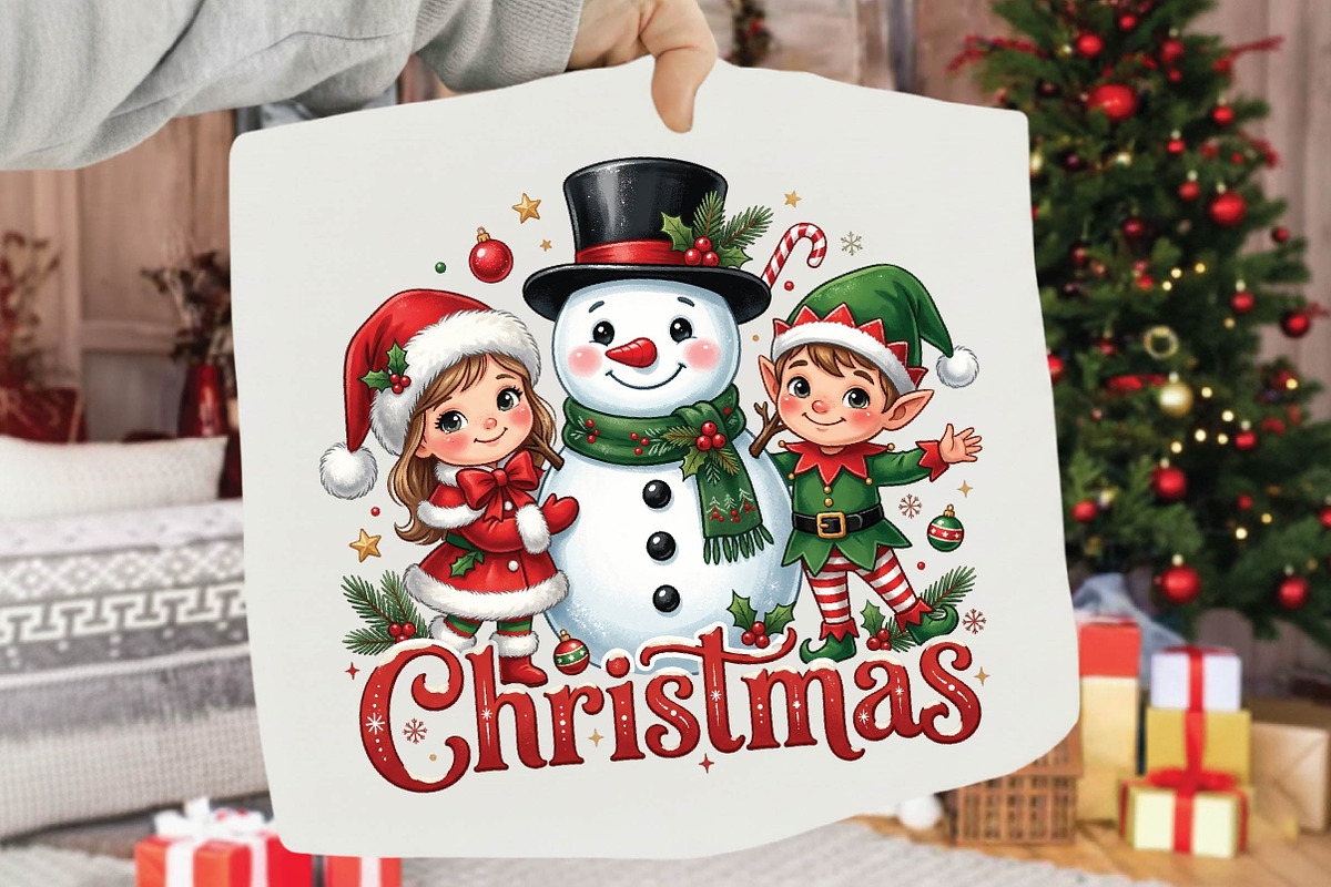 Christmas Snowman Elf PNG Design, a Seasonal Illustration by DreamPrint404 (Photo 2 of 6)