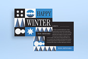 Black Winter Greeting Card Postcard, a Card Template by graphicook (Thumbnail 4 of 6)