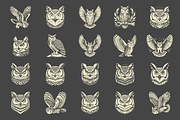 Vintage Great Horned Owl Designs, an Animal Illustration by devastd (Thumbnail 3 of 13)