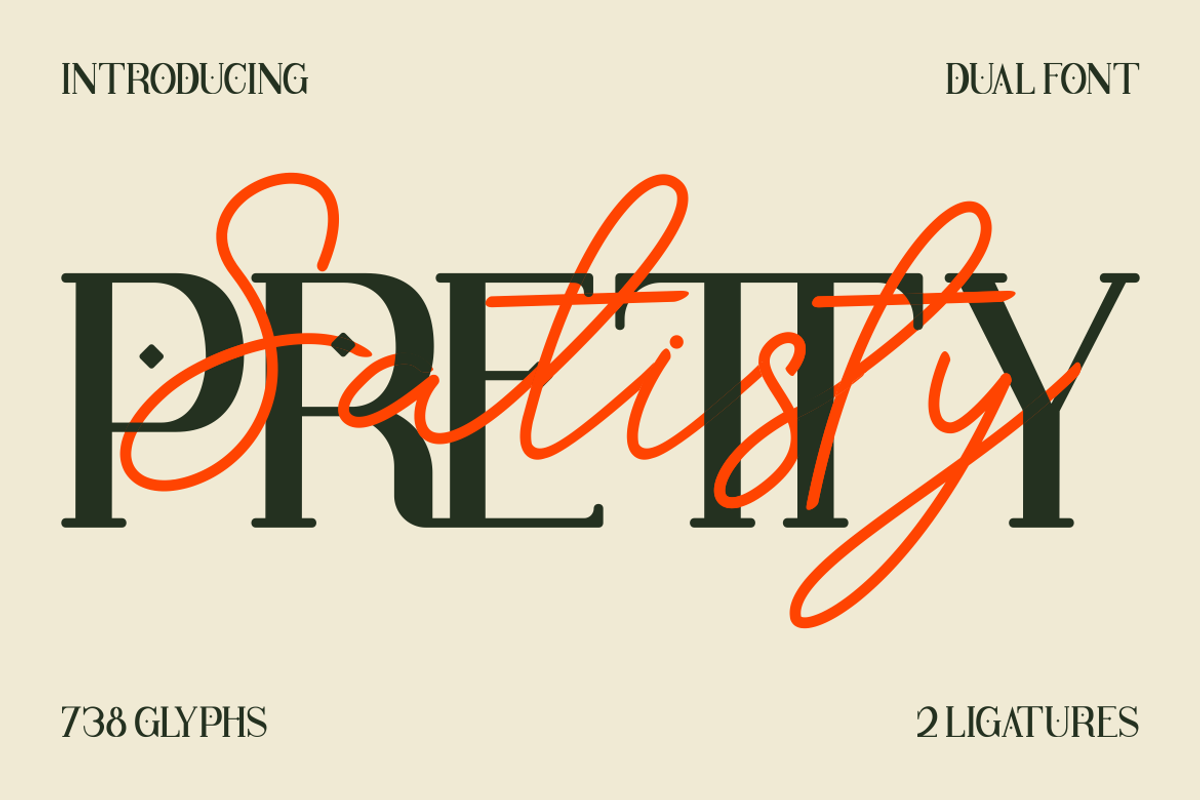 Pretty Satisfy - Luxury Font Duo, a Font by PutraCetol Studio (Photo 1 of 11)