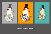 Christmas card. Vector snowman., a Seasonal Illustration by PoPaShop (Thumbnail 1 of 4)