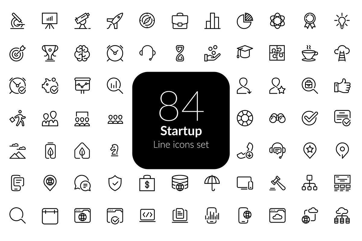 Startup line icons set, an Outline Icon by AIWD (Photo 1 of 2)