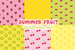 Summer fruit backgrounds pack