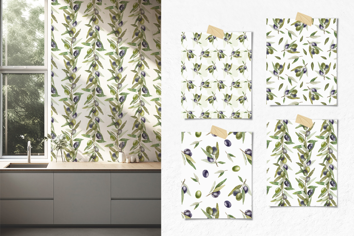 Olive Watercolor Illustrations, a Food Illustration by Fedulova Art (Photo 8 of 14)