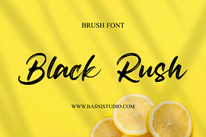 Black Rush - Brush Font, a Font by Basnistudio
