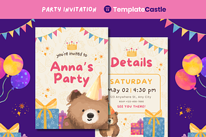 Birthday Party Canva Invitation