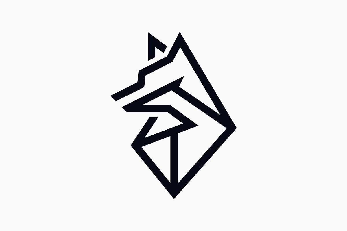 Abstract Geometric Wolf Head Logo, a Branding & Logo Template by Signatoro