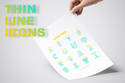 Lighting | 16 Thin Line Icons Set, an Outline Icon by Alex Blogoodf (Thumbnail 3 of 7)