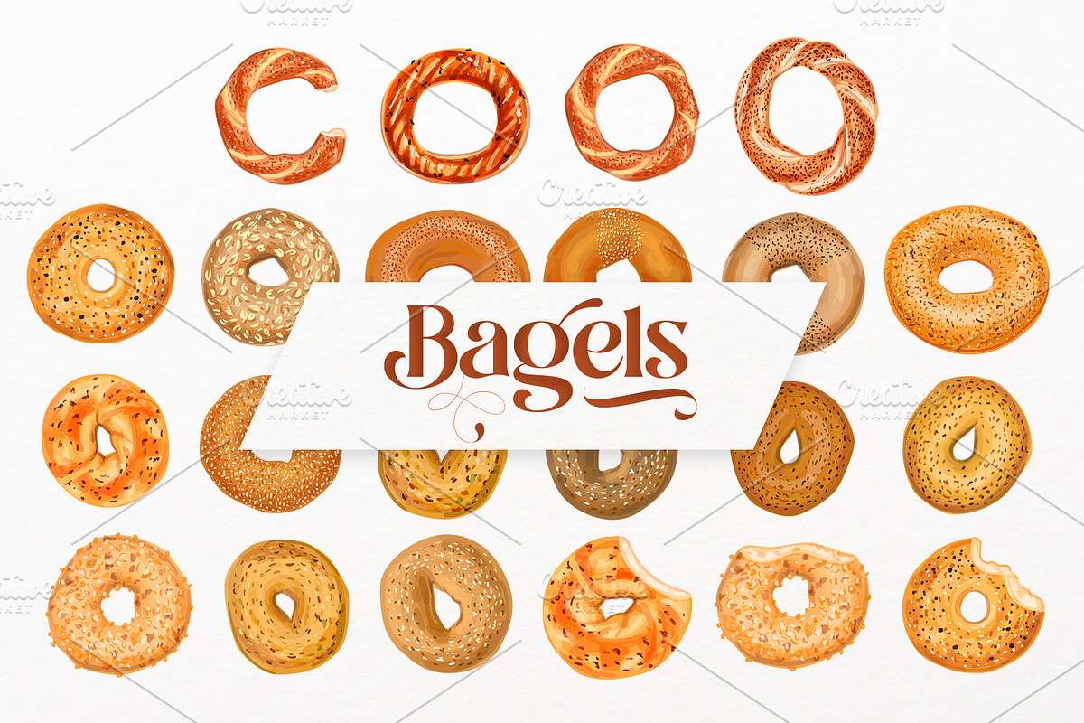 Bagel VECTOR illustrations, an Object Graphic by Natalka Dmitrova art (Photo 16 of 16)