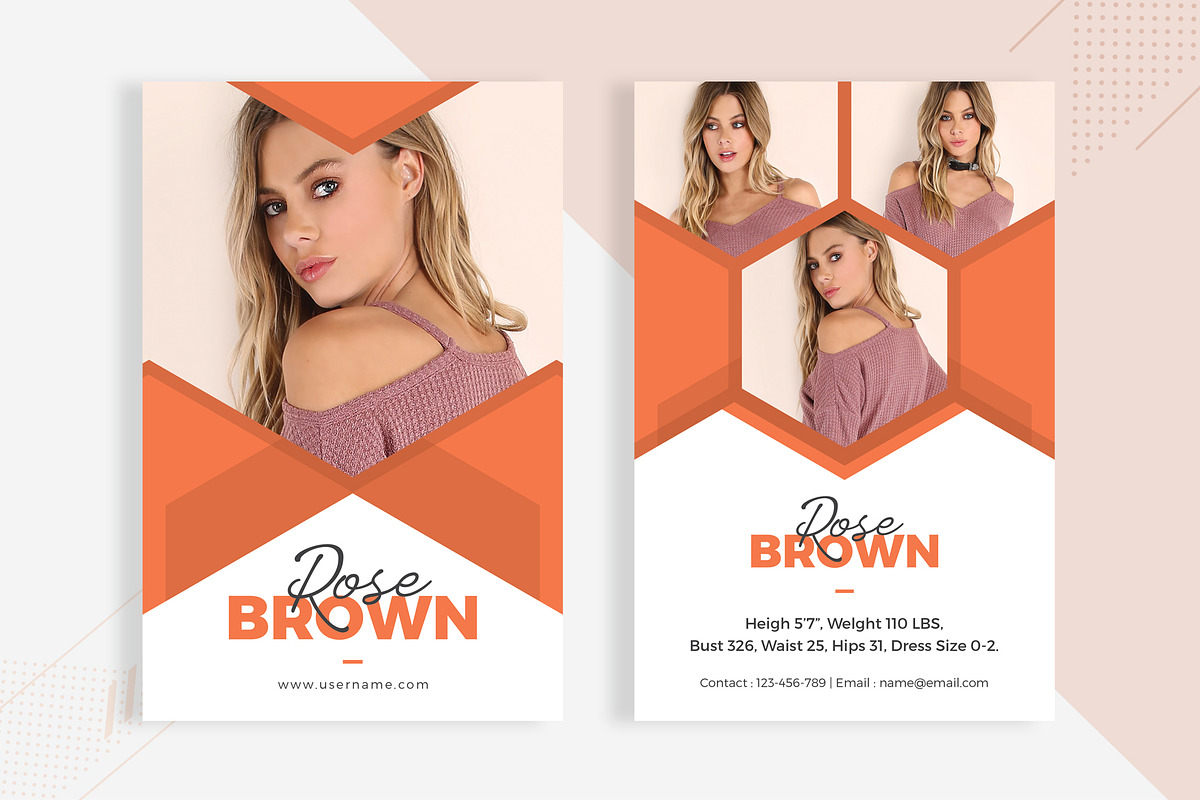 3 Model Comp Card Template, a Card Template by TemplatesForest