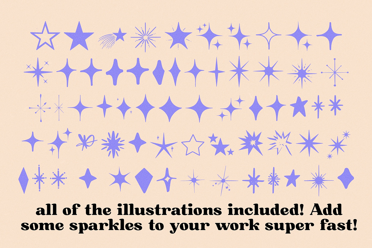 Stars and Sparkles Illustration Font, a Symbol Font by Dear Darling Design (Photo 2 of 6)