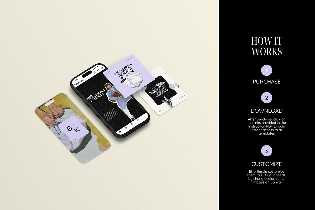 Purple Bold Instagram Template, a Social Media Template by Row Creative (Photo 4 of 10)