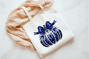 Navy Blue Glitter Pumpkin PNG, an Illustration by Watercolor design (Thumbnail 3 of 3)