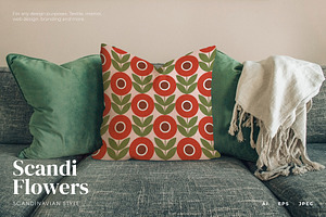 Scandi Retro Flowers Patterns