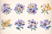 watercolor summer wildflowers clipar, an Illustration by GatewayDesign (Thumbnail 3 of 9)
