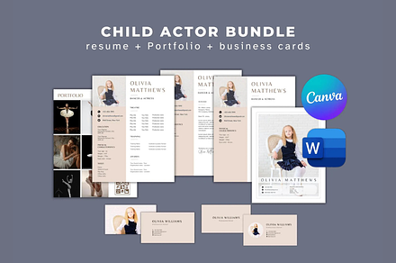 Child Actor Bundle Resume template