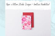 Preppy Red Flowers Digital Paper, a Background Graphic by Paper & Pattern Studio (Thumbnail 5 of 9)