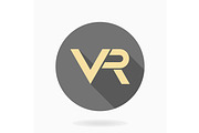 Modern Vector VR Logo in the Circle, a Duotone Icon by FineArtStudio (Thumbnail 1 of 3)