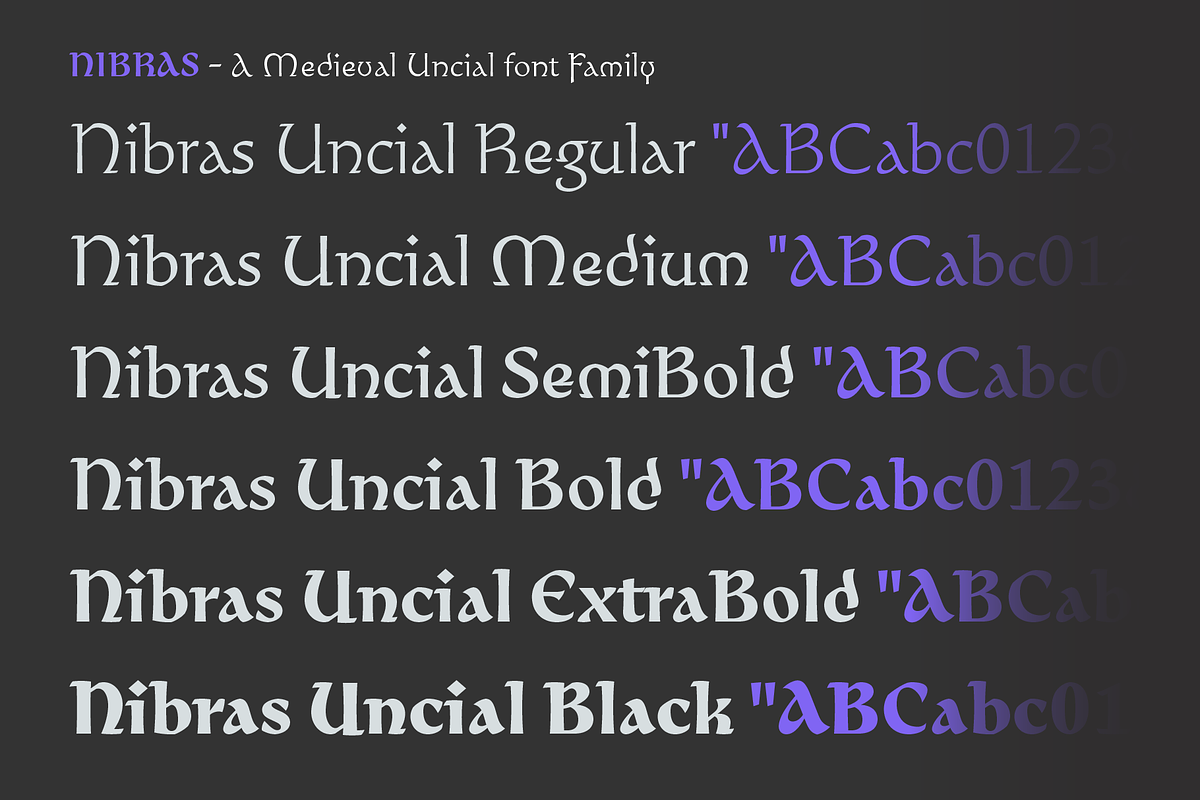 Nibras Uncial Historical Font, a Blackletter Font by Namela Studio (Photo 3 of 10)