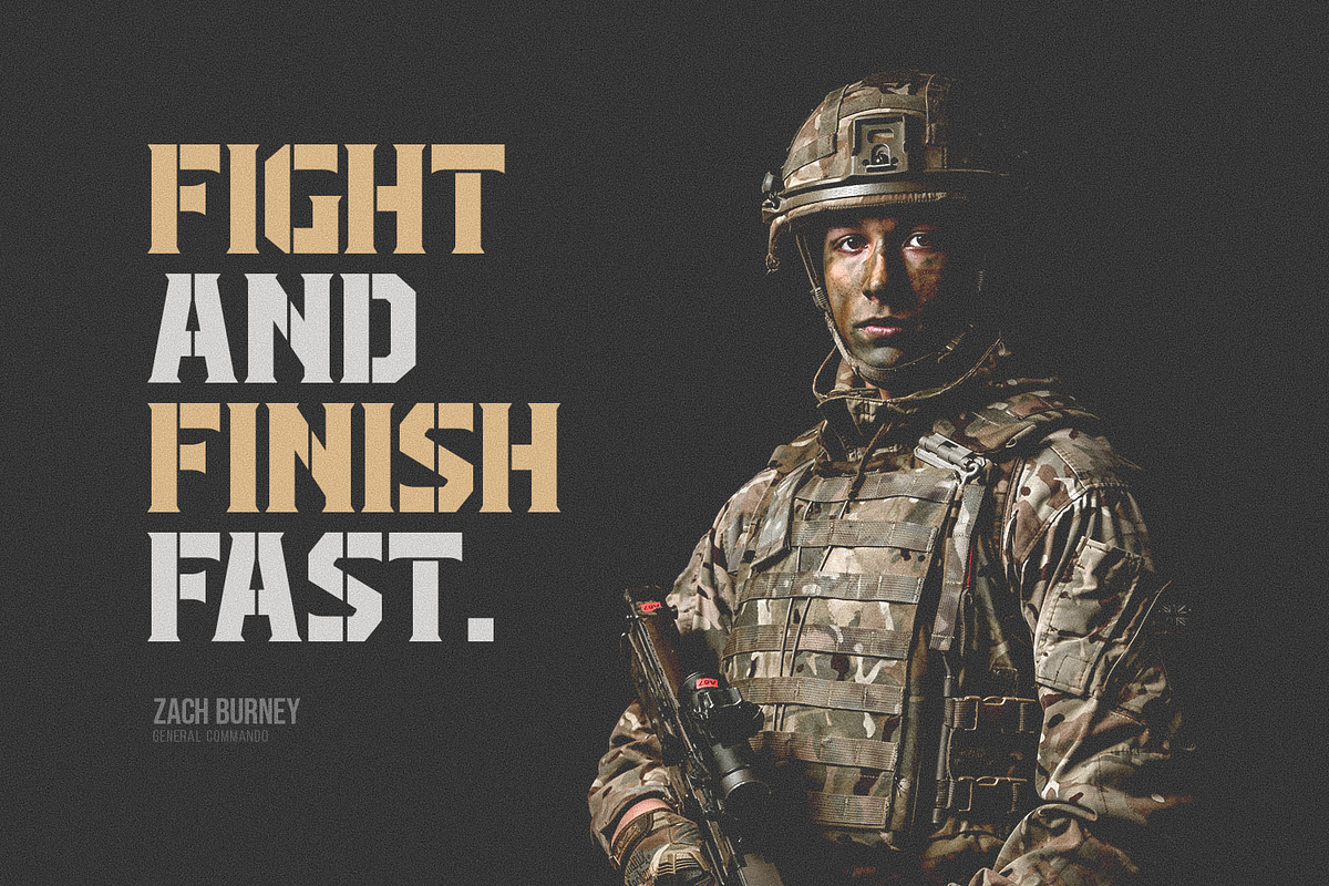 Black Corps - Military Serif Font, a Serif Font by Pixesia Studio (Photo 6 of 15)