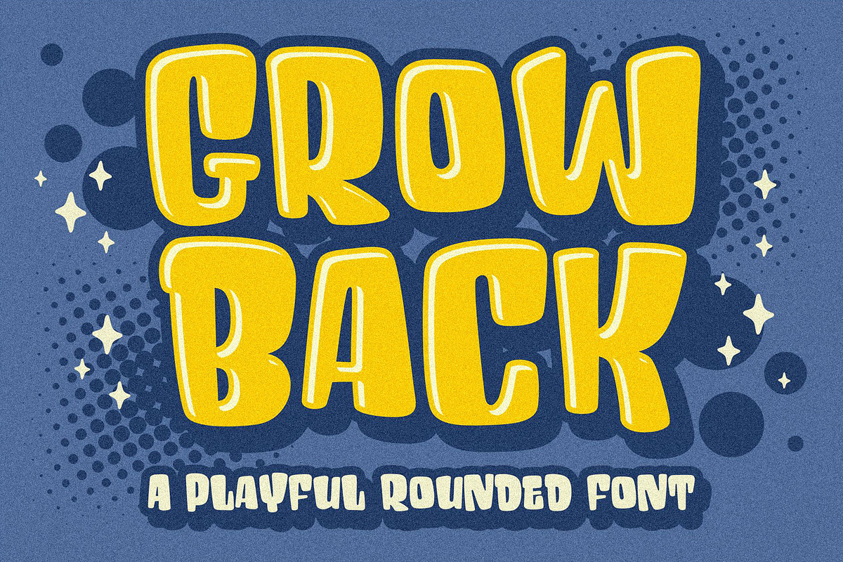 Grow Back - A Playful Rounded Font, a Script Font by HanzelSpace Studio (Photo 1 of 11)