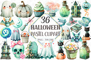Pastel Mint Halloween Clipart, a Graphic by designcity5 (Thumbnail 1 of 5)