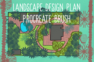 Landscape design procreate brush set