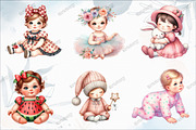 Cute Baby Girl Watercolor Clipart, a Graphic by designcity5 (Thumbnail 2 of 5)