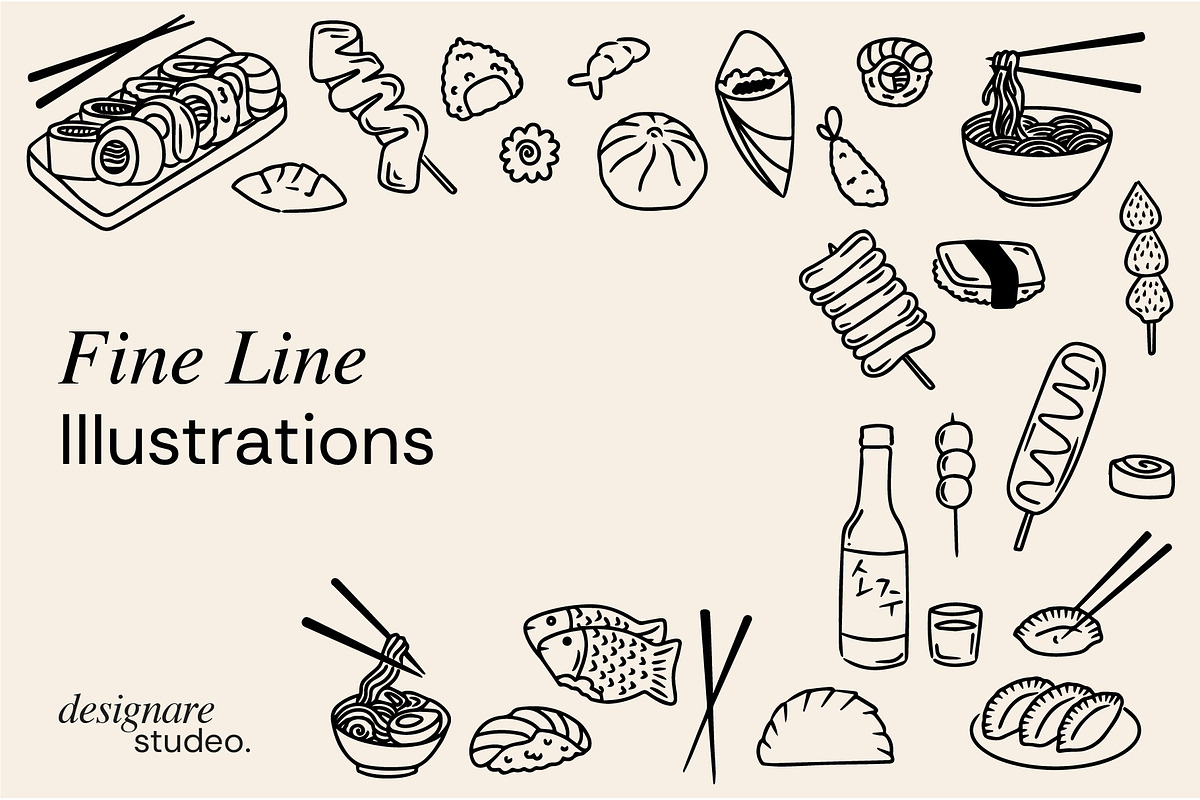Asian Food Illustrations, a Decorative Illustration by ginni illustrations (Photo 3 of 5)