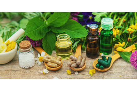 Homeopathy herbs and medicine pills, a Health & Medical Photo by yanadjana