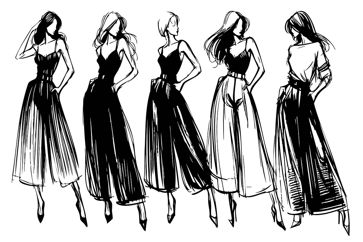 Abstract fashion models sketch, a Person Illustration by Sketching (Photo 4 of 4)