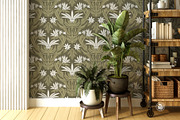 Floral Motif Greenish Pattern, a Wallpaper Graphic by Bloomart Studio (Thumbnail 5 of 7)