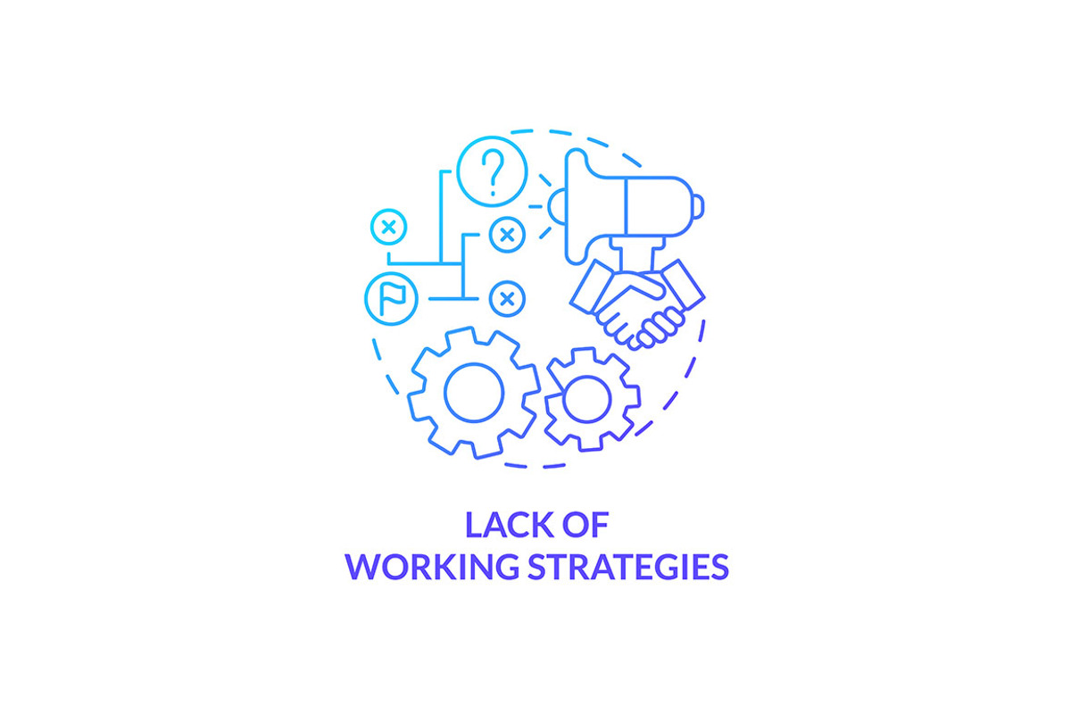 Lack of working strategies blue, an Icon by IMG Visuals