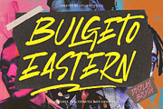Bulgeto Eastern Display Brush Font, a Script Font by stylishtype.co (Thumbnail 1 of 20)
