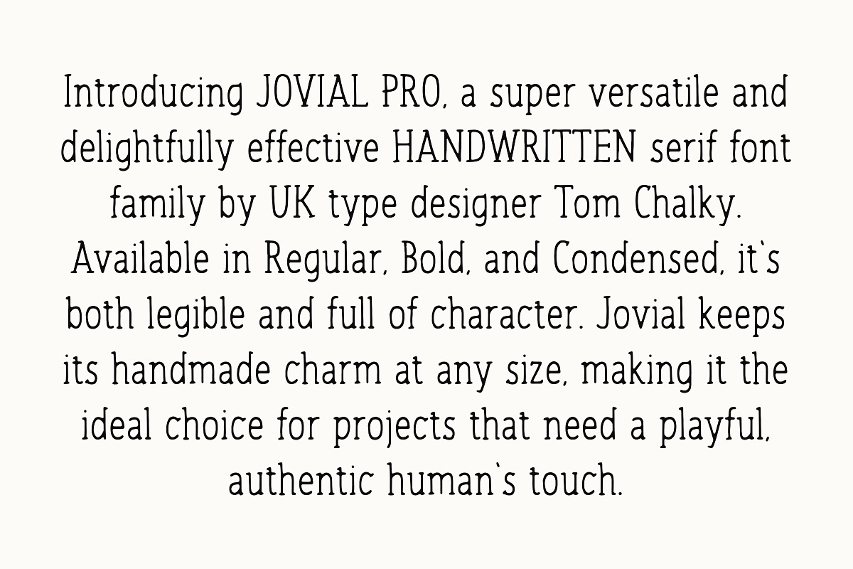 Jovial Serif Pro - Handwritten Fonts, a Serif Font by Tom Chalky (Photo 2 of 7)