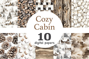 Cozy Cabin Pattern | Winter Pattern, a Pattern Graphic by GlamArtZhanna