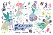 Midsummer Fairies PNG Clip Art, an Illustration by Lilla Bölecz (Thumbnail 1 of 6)