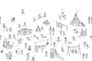 Tiny Children At The Playground, a Person Illustration by Franzi draws (Thumbnail 2 of 2)