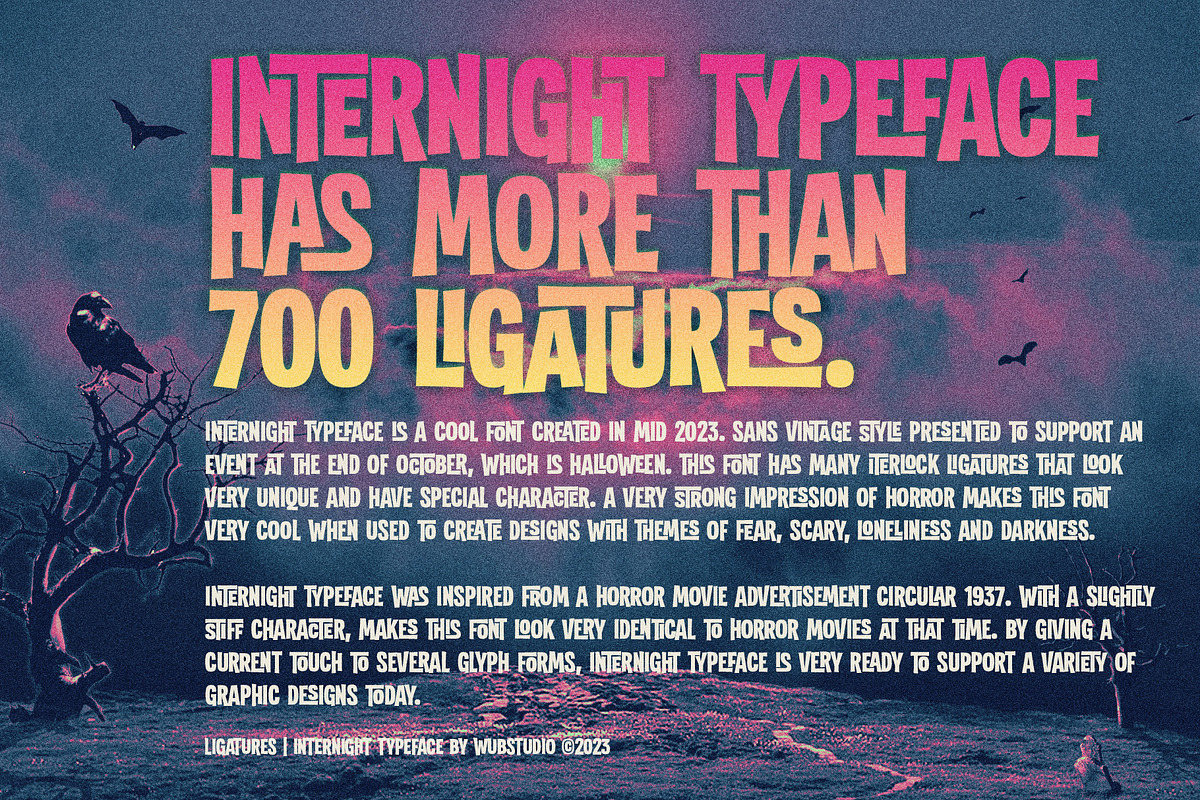 Internight Typeface - for Halloween, a Sans Serif Font by wubstudio (Photo 3 of 10)