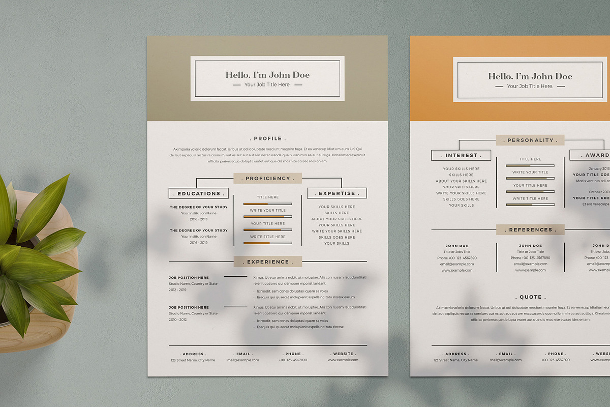 Resume Layout with Yellow Background, a Resume Template by broluthfi (Photo 1 of 3)
