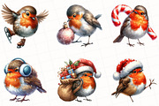 Christmas Robin Birds Clipart, an Illustration by OK Design (Thumbnail 3 of 5)