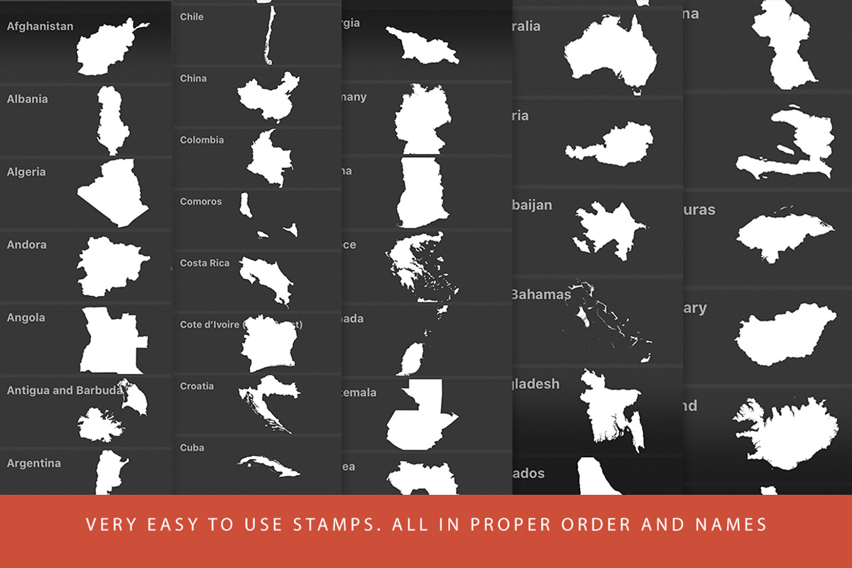 Country Maps Brushes for ProCreate, a Brush Add-On by Character (Photo 2 of 2)