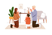 Religious people praying set, a Person Illustration by Good Studio (Thumbnail 2 of 7)