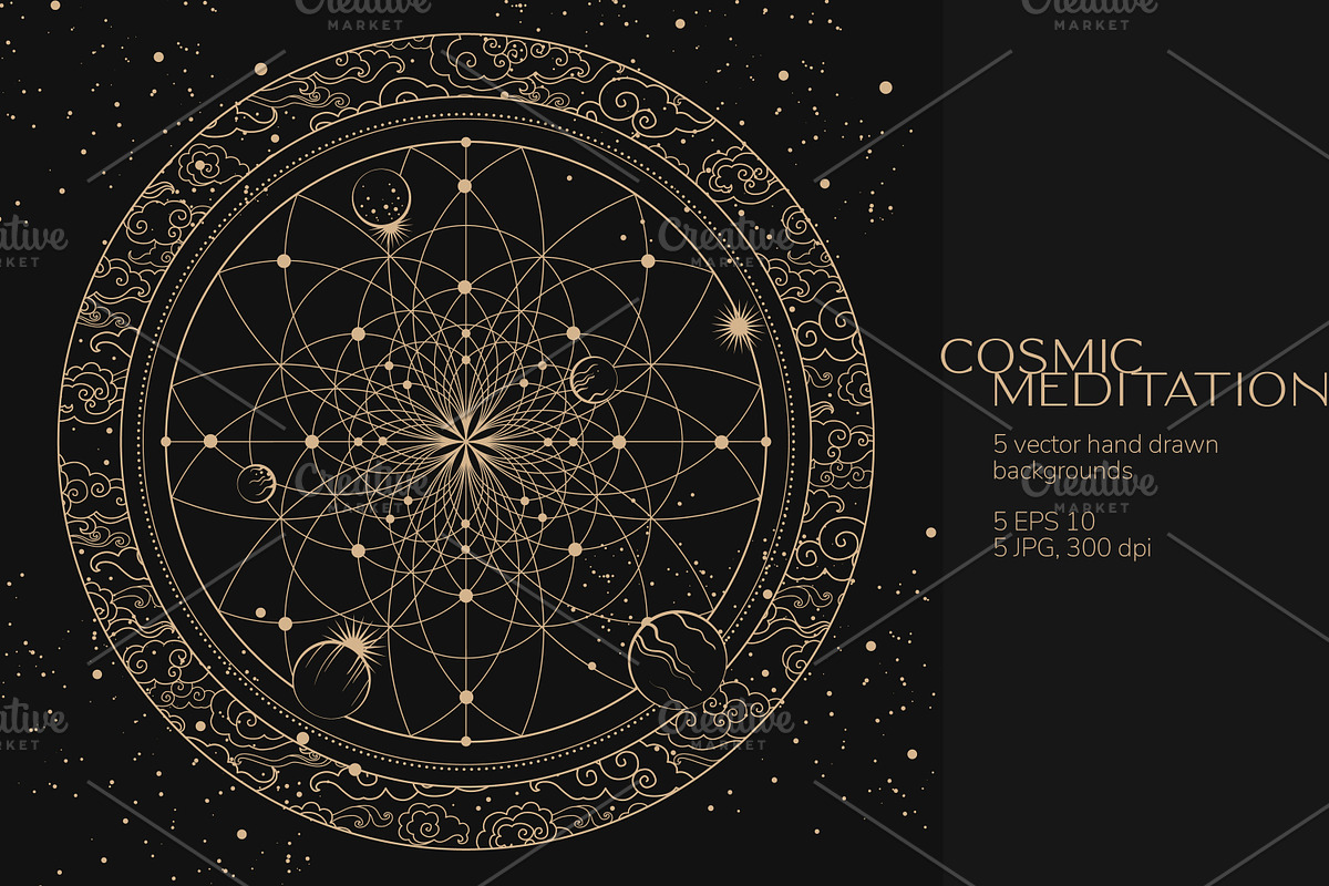 5 Vector space backgrounds, a Background Graphic by Nadia Murash (Photo 2 of 7)
